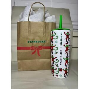 SOLD Roller Rabbit Starbucks Target Stainless Steel 24oz Tumbler Christmas SOLD